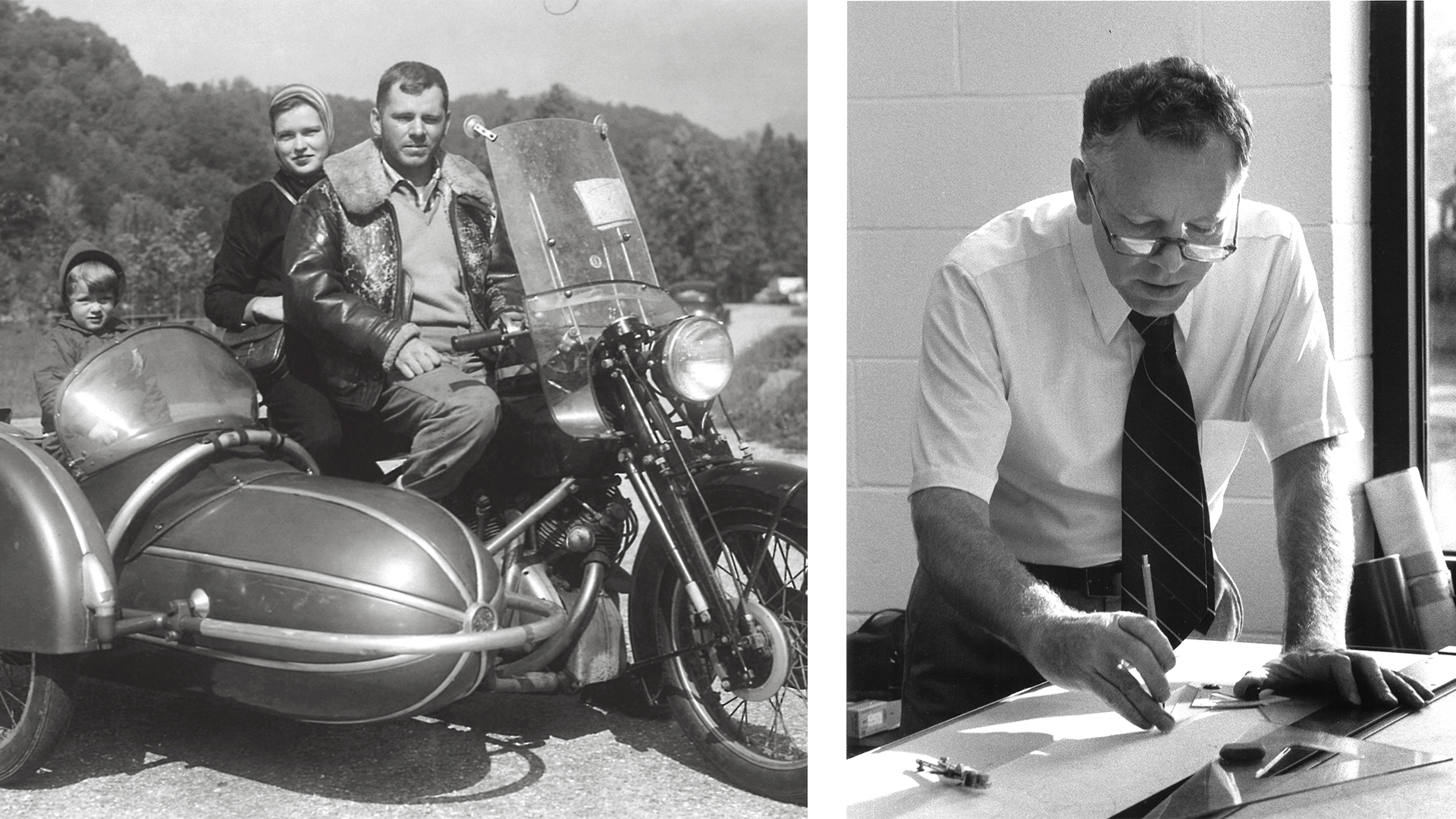 Джим и Морин Бухвальд сфотографированы на своем мотоцикле Vincent
