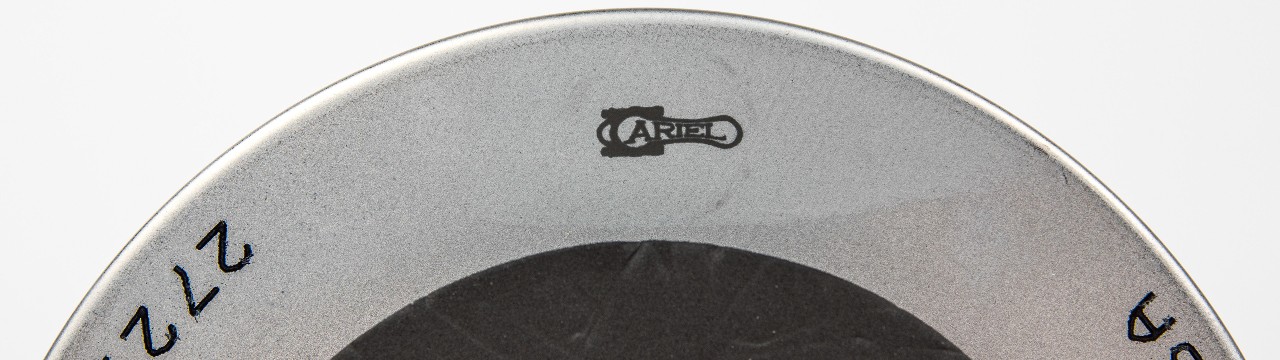 Detail of the Ariel logo on one of the OEM filters