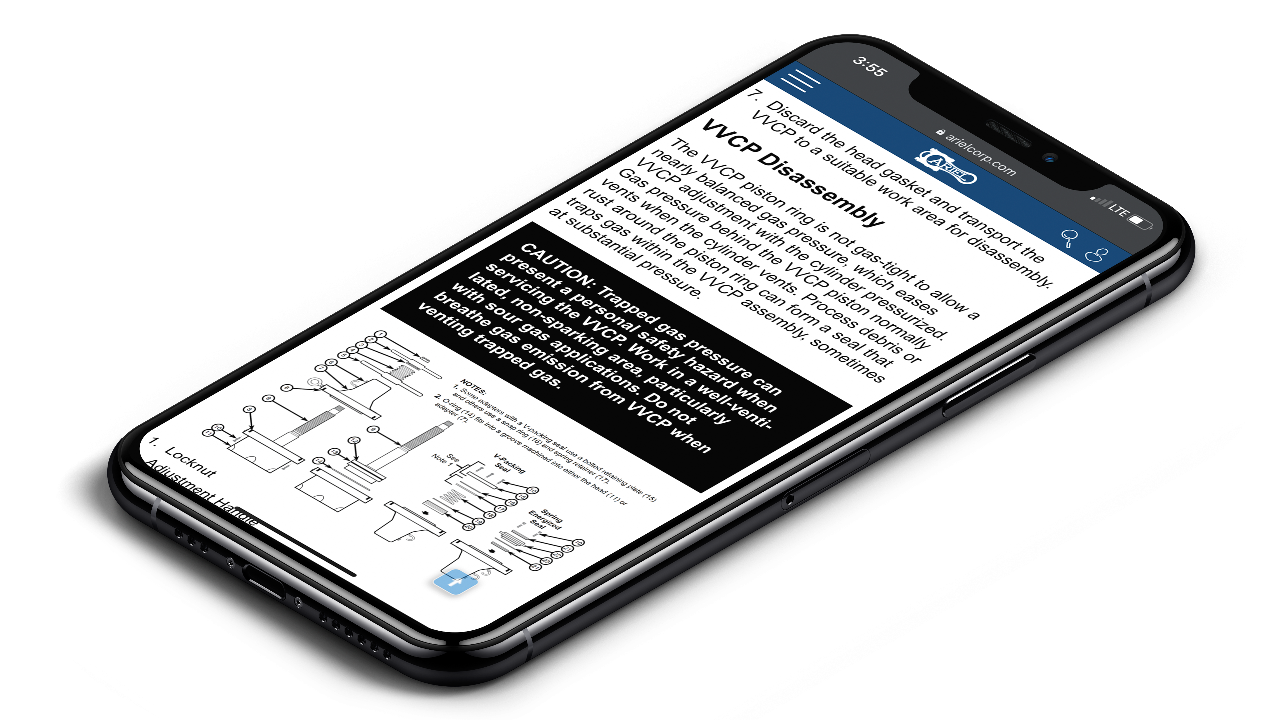 Rendering of an iPhone 11 Pro displaying one of Ariel's Technical Documents on proper VVCP disassembly